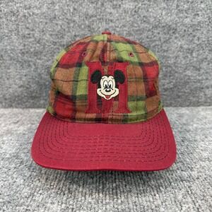 Vintage Goofys Hat Co Mickey Mouse‎ Plaid Snapback Hat Made in USA Red Green 90s